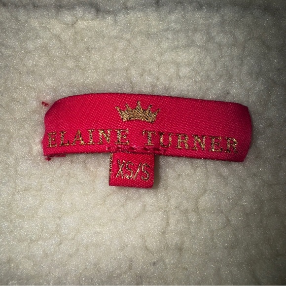 Elaine Turner Cream Sherpa Vest/Cardigan - Picture 2 of 4